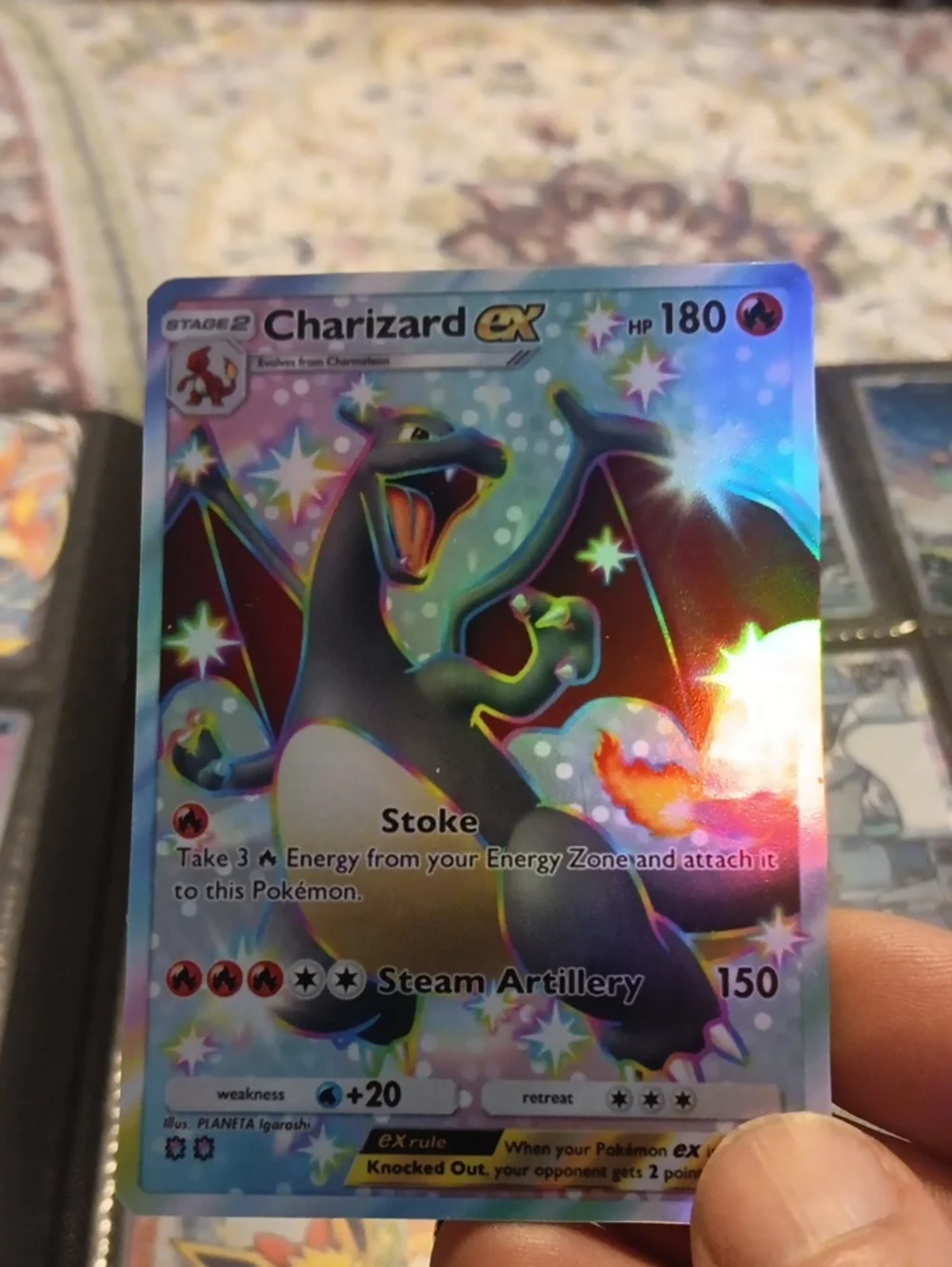 Charizard EX Holo Pokémon Card - Black/Purple Charizard